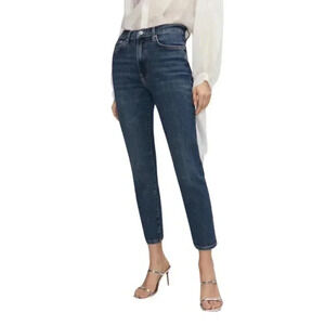 Mango MNG Slim Copped Dark Blue Jeans‎ NWT Plus 16